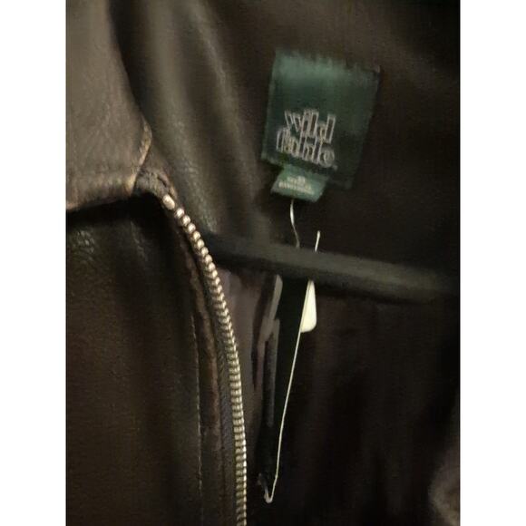 Women's Weathered Aged Faux Leather Oversized Bomber Jacket - Wild Fable XL Nwt - Picture 2 of 10